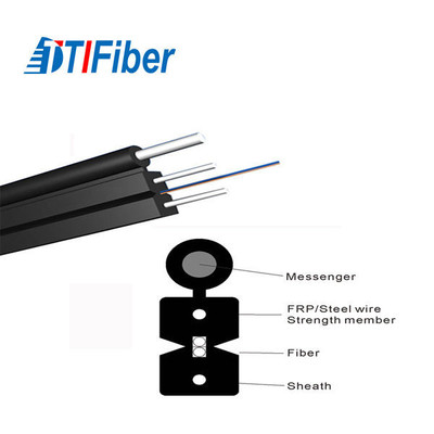 Optical Ftth Fiber Drop Cable 2 / 4 / 6 / 8 Core Single Mode Outdoor Indoor