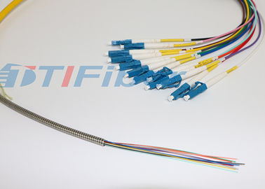 LC UPC APC Bundle optical Fiber Pigtail , Yellow / Orange Single Mode Pigtail