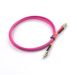LC multimode OM4 UPC pink optical fiber patch cord for CATV network