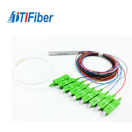 Steel Tube Type Fiber Optic Splitter 1*8 1260-1650 Wavelength With SC/APC Connector