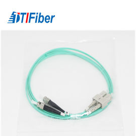 OM3 50/125 Fiber Optic Patch Cord FC To SC Duplex Multi Mode / Fibers With Aqua