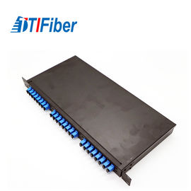 19 Inch Fiber Optic Termination Cabinet , Terminal Box Fiber Optic FC SC ST LC Adapters