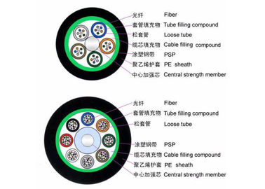 Outdoor Armored Fiber Optic Cable GYTS GYTA Steel FRP Strength Member 2~144 Cores