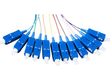 12 color SC simplex Fiber Optic Pigtail with SC connectors , 1.5M Fiber Cable