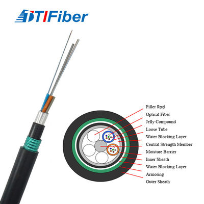 Ftth Armored Gyta53 Fiber Optic Cable Single Mode  4 6 8 12 Core