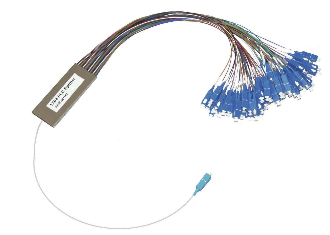 1×64 PLC Singlemode Fiber Optic Splitter for FTTP / FTTH / FTTN / FTTC