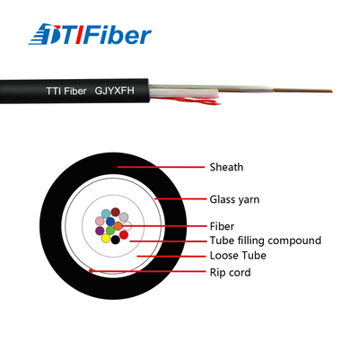 Indoor Outdoor GJYXFH Fiber Optical Cable With Rip Cord Singlemode Aerial