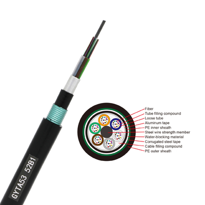GYTA53 Singlemode Fiber Optic Cable Black For FTTH
