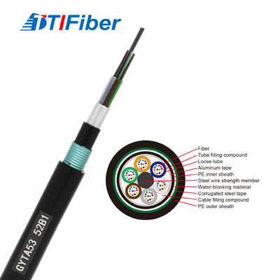 GYTA53 Singlemode Fiber Optic Cable Black For FTTH