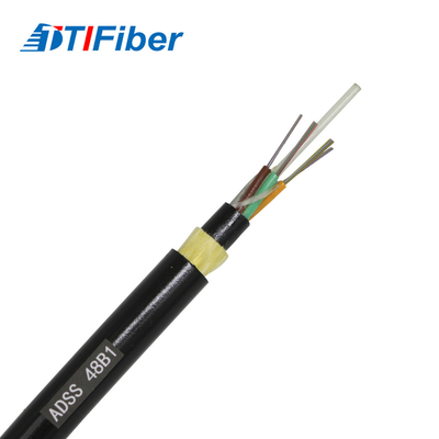 Self Supporting Aerial Double Sheath Adss Fiber Optic Cable 12 Core 24 Core