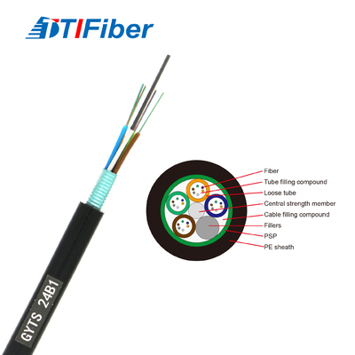 G652d Single Mode Stranded Armored Fiber Optic Cable Outdoor Use Gyts 2 - 288 Core