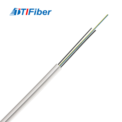 Steel Strength Fiber Optic FTTH Drop Wire Cable G657A SM 2 Fibers GJXH White