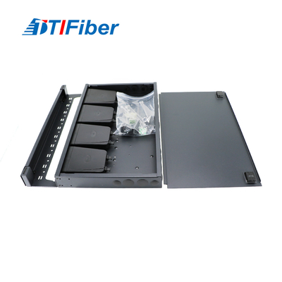 Sc / Fc / St / Lc Rack Mount Splicing Fiber Optic Patch Panel 1U 12 - 24 Core