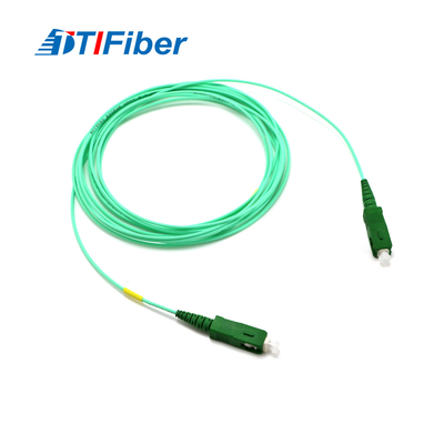 Sc Apc To Sc Apc Aqua Jacket Fiber Optic Patch Cord Simplex Jumper G652d / G657a