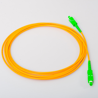 Ftth 9 / 125um Pvc Lszh Yellow Jacket Fiber Optic Patch Cord Singlemode Simplex