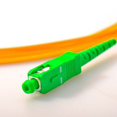 Ftth 9 / 125um Pvc Lszh Yellow Jacket Fiber Optic Patch Cord Singlemode Simplex