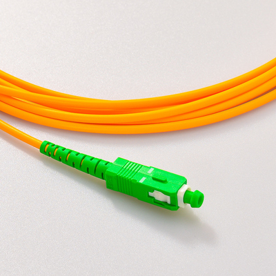 Ftth 9 / 125um Pvc Lszh Yellow Jacket Fiber Optic Patch Cord Singlemode Simplex