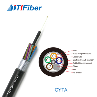 G652d Singlemode Aluminum Tape Gyta Fiber Optic Cable 2 - 288 Cores Strand