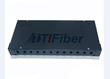 1U Fiber Optic 12 Port Rack Mount Patch Panel For SC Simplex Adapter