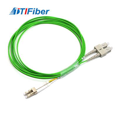 Lc-Sc Mm Dx Om5 Outer Green Jacket Duplex Fiber Optic Patch Cord Multimode