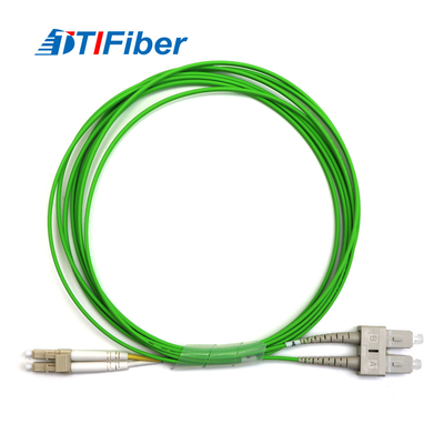 Lc-Sc Mm Dx Om5 Outer Green Jacket Duplex Fiber Optic Patch Cord Multimode