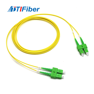 SC/APC-SC/APC SM DX 9/125 PVC Jacket Yellow Fiber Patch Cord OEM Available
