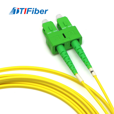 SC/APC-SC/APC SM DX 9/125 PVC Jacket Yellow Fiber Patch Cord OEM Available