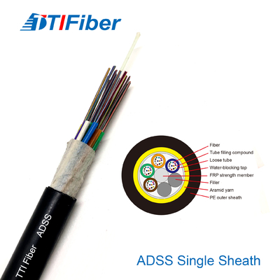 Factory Supply Customize Length Outdoor ADSS LSZH PVC Outdoor Communication Fiber Optic Cable