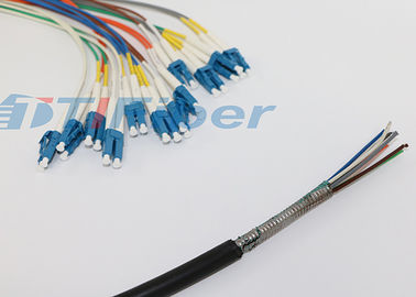 LC UPC APC Bundle optical Fiber Pigtail , Yellow / Orange Single Mode Pigtail