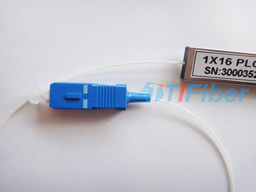 1X16 Steel Tube Type Mini Fiber Optic PLC Splitter With SC / APC Connector