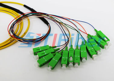SC / UPC to LC / UPC fiber optic cable patch cord  Multi mode 12 Core LSZH Jacket