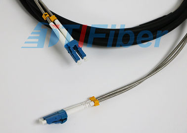 Singlemode Duplex Fiber Optic Patch Cords with Armour Cable LC / UPC to LC / UPC