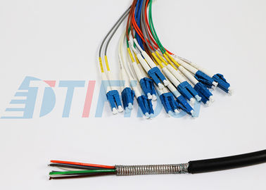 12 Core FTTX Fiber Optic Pigtail for Patch Panel , lc pigtail multimode 