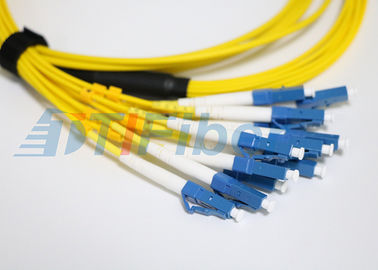 Singlemode 12 Core MPO  Fiber Optic Patch Cord With LC / UPC Connector