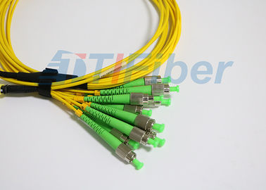 Yellow 12 Core MPO To FC Fiber Optic Patch Cables For Telecom Network