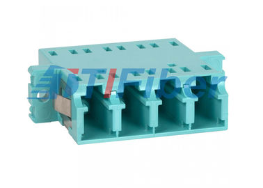 Quad Style LC / PC fiber optic adaptors , Plastic fiber optic cable coupler