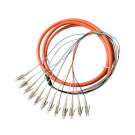 Orange 12 core SC UPC optical fiber patch cord with CE , multimode fiber patch cord