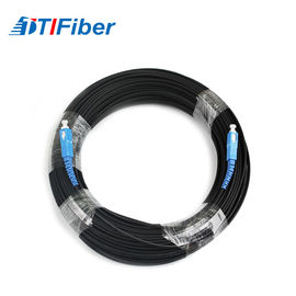 Simplex FTTH Drop Cable SC / UPC Optical Fiber Patch Cord With Black / White LSZH Jacket