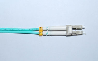 LC / PC  Aqua  Multimode OM3 Optical Fiber  patch cord for communication