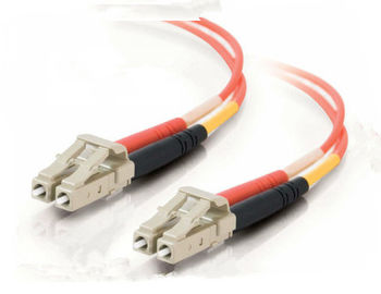 LC -LC  Fiber Optic Communication Patch Cord , Yellow Orange Aqua Pink