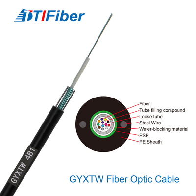 Fiber optic cable 12core 24core 48core SM G652D Outer Diameter 7.0mm steel wire PE black sheath fiber cable