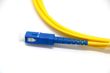 Yellow Single Mode Fiber Patch Cables 9/125 SC / UPC Connector Customized Length