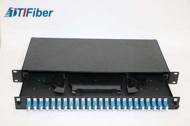Loaded LC48 Port Fiber Optic Terminal Box With Fiber Optic Patch Panel