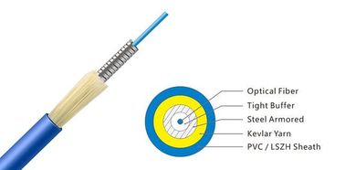 Indoor Armoured Fiber Optic Network Cable , Fiber Optic Patch Cord Singlemode