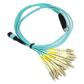 4G/5G MPO - LC Multimode Fiber Patch Cable , OM3 Fibre Patch Leads Long Lifespan