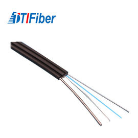 Ftth Drop Fiber Optic Network Cable Single Mode With Steel Wire / FRP Strength Member