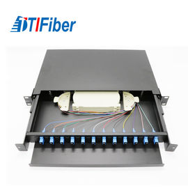 Light Structure Fiber Optic Connection Box , Fiber Optic Patch Box 12 Cores 1U