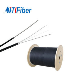 Bow Type Drop Indoor 4 Core Fiber Optic Cable Black LSZH Jacket G.652 Ftth