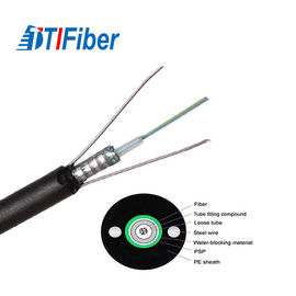 4 8 12 24 Fiber Count Singlemode Fiber Optic Wire Cable Black Outdoor Aerial GYXTW