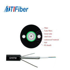 4 8 12 24 Fiber Count Singlemode Fiber Optic Wire Cable Black Outdoor Aerial GYXTW